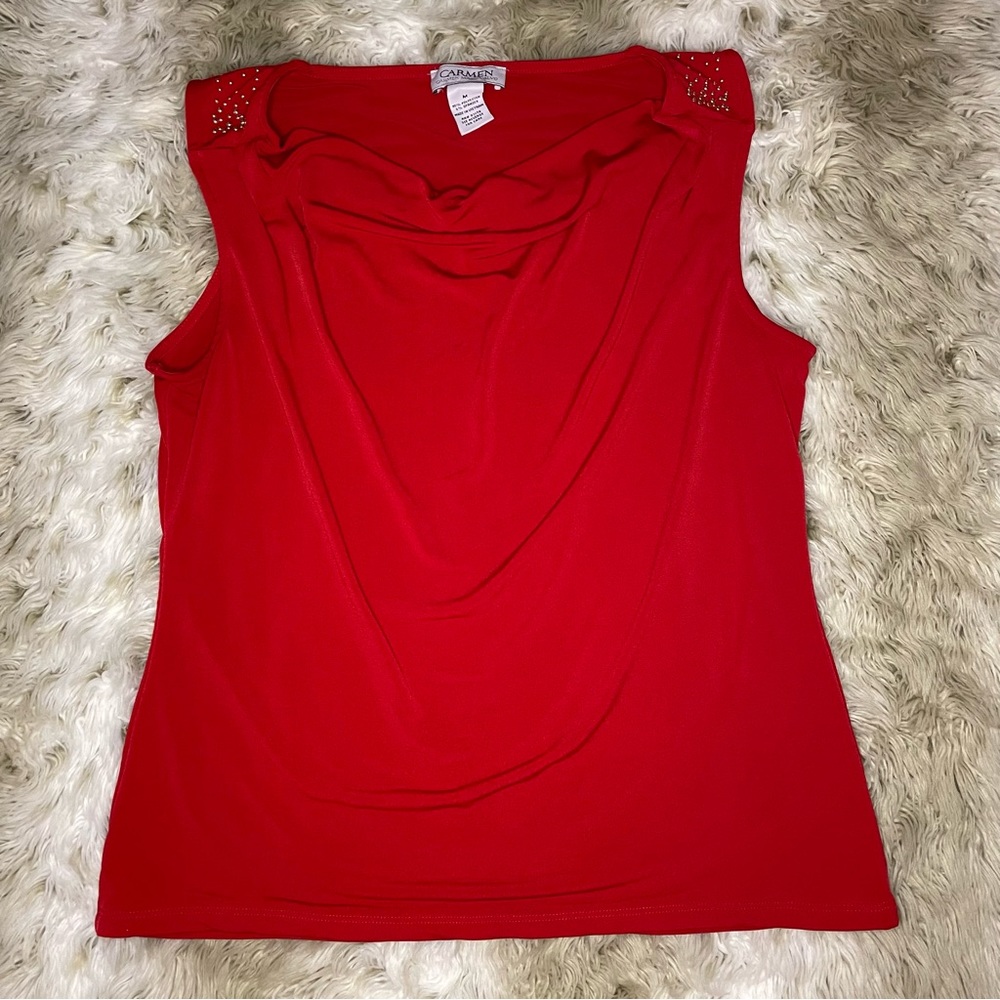 Carmen Women’s Red Cowl Neck Tank